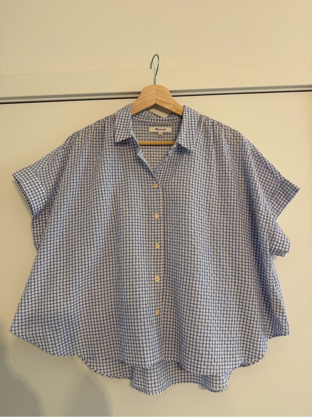 Madewell, light blue, closely summer blouse. Size L